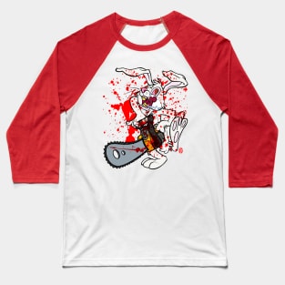 Chainsaw Bunny Cartoon Baseball T-Shirt